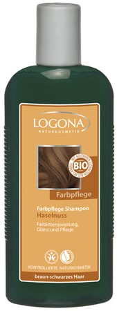 LOGONA Farbreflex Shampoo | Braun-Schwarz Naturkosmetik 250ml Naturkost-Versand | Shampoo | Haare pflegen Bio-Haselnuss Haare | 