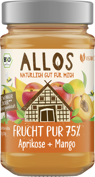 Allos Frucht Pur 75% Aufstrich Aprikose-Mango 250g