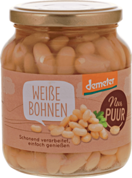 Nur PUUR Weiße Bohnen demeter 350g