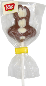 Rosengarten Schoko-Lolly "Osterhase" weiß geschminkt 15g/S