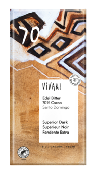 Vivani Edel Bitter Schokolade 70% Cacao Santo Domingo 100g