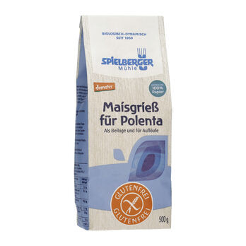 Spielberger Maisgrieß für Polenta, glutenfrei, demeter - 500g