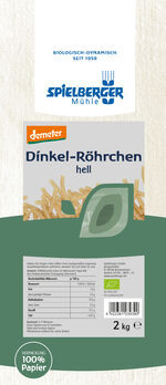 Spielberger Dinkel Röhrchen, hell, demeter - 2 kg