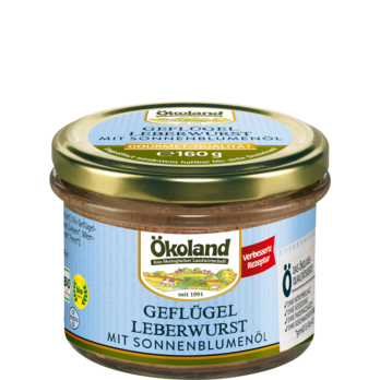 Ökoland Geflügel-Leberwurst mit Sonnenblumenöl Gourmet-Qualität 160g