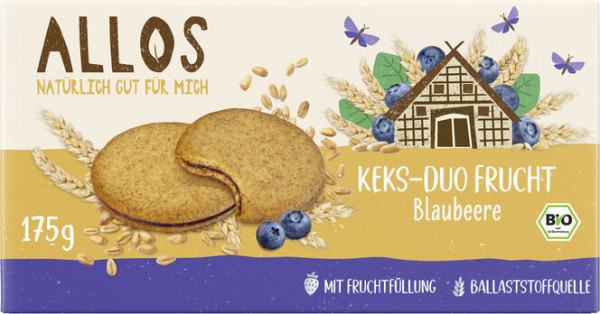 Allos AL Keks-Duo Frucht Blaubeere 175g/nl