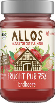 Allos Frucht Pur 75% Aufstrich Erdbeere 250g