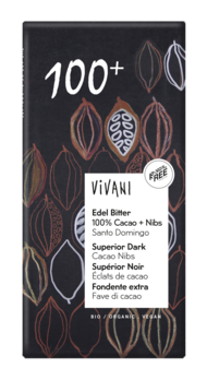 Vivani Edel Bitter Schokolade 100% Cacao 80g
