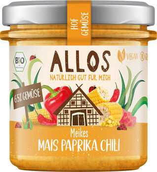 Allos Hofgemüse Meikes Mais Paprika Chili Brotaufstrich 135g