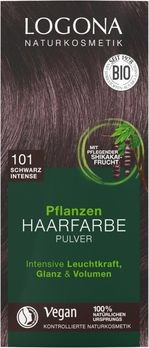 LOGONA Pflanzen-Haarfarbe Pulver | Indigoschwarz | 12 | Naturkost-Versand 100g Haare | Naturkosmetik Pflanzenhaarfarben Haare | färben