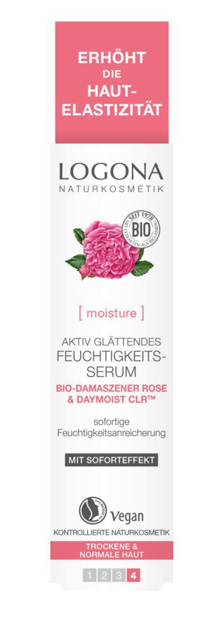 Rose Feuchtigkeitsserum 30ml Fluid MOISTURE | LOGONA | | Aktiv Emulsion LIFT Glättendes und Naturkosmetik Gesicht Serum, | Naturkost-Versand Bio-Damaszener