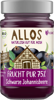 Allos Frucht Pur 75% Aufstrich Schwarze Johannisbeere 250g